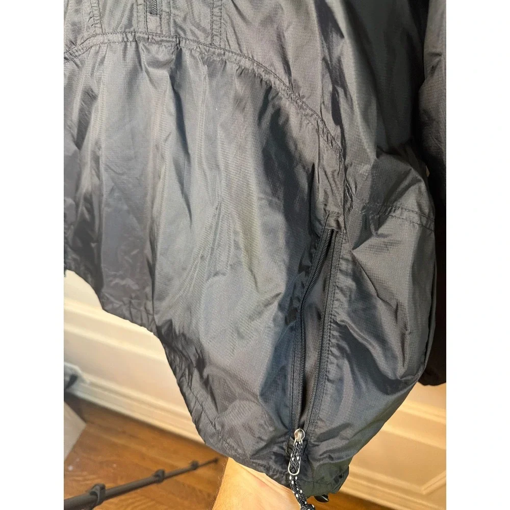 The North Face Mens Black Half Zip Windbreaker Anorak Hooded Pullover Jacket L
